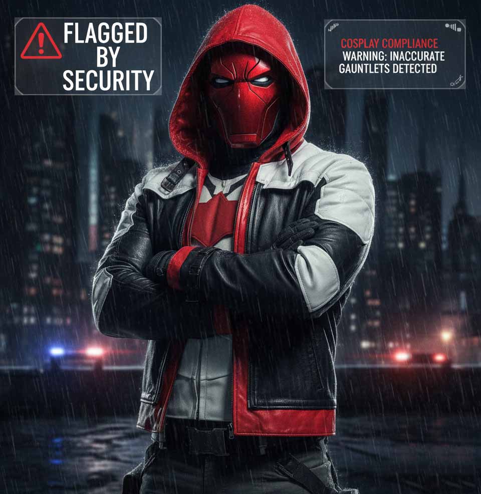 Red Hood Jacket + Vest Combo: The Only Outfit That Gets You Flagged by Both Gotham Cosplayers and Real-Life Security