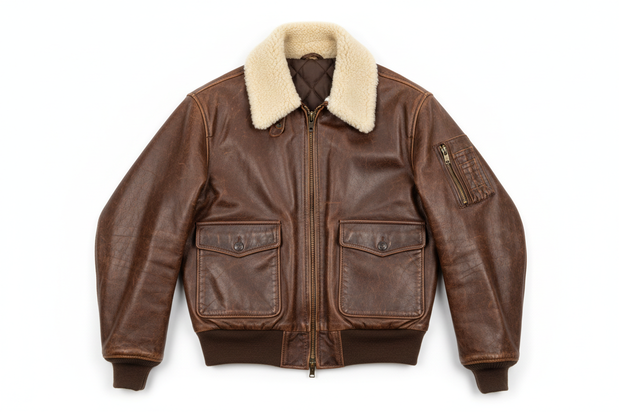 US G1 Military Flight Bomber Leather Jacket