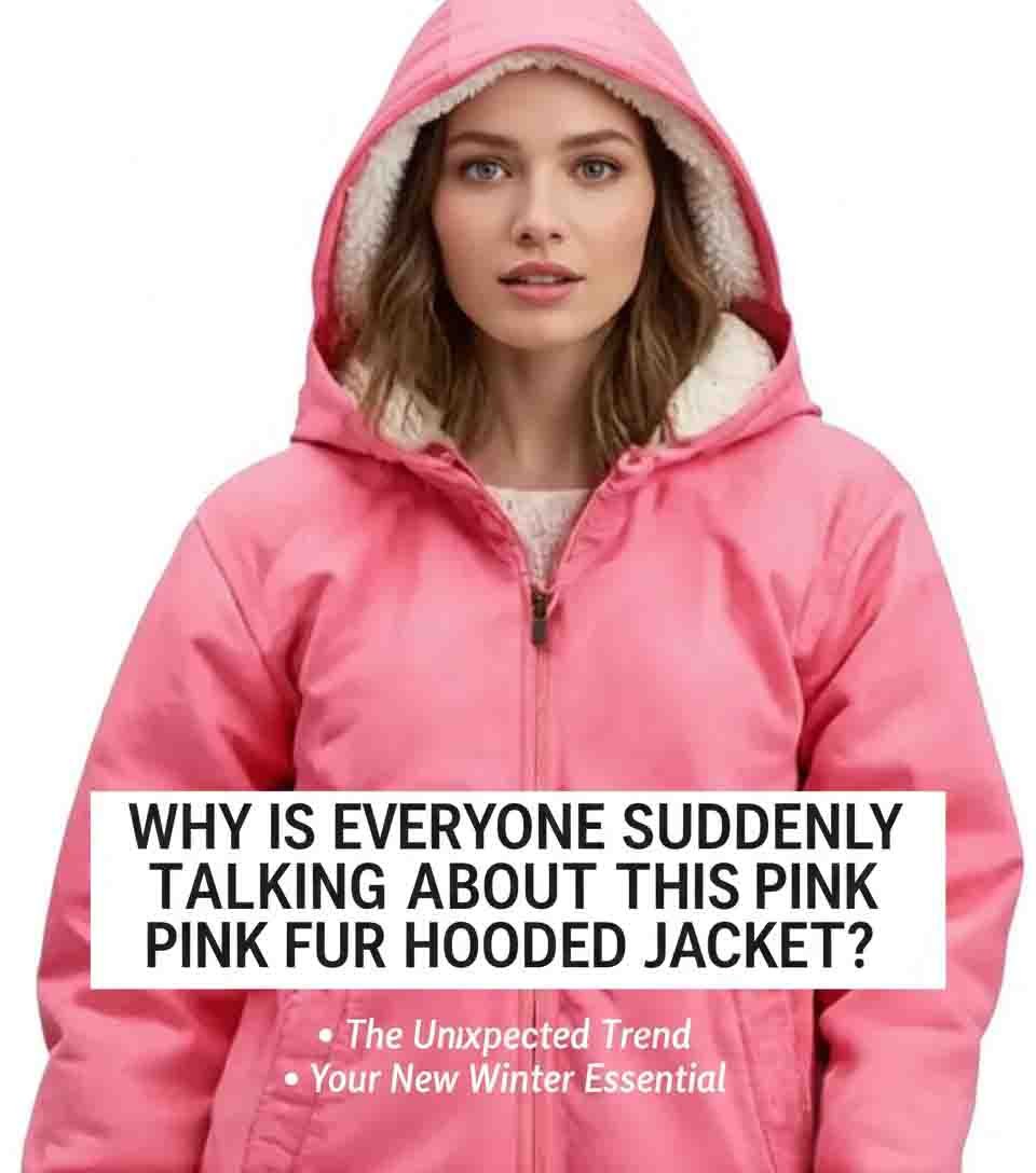 Womens Pink Fur Jacket with Hood - MovieStarJacket