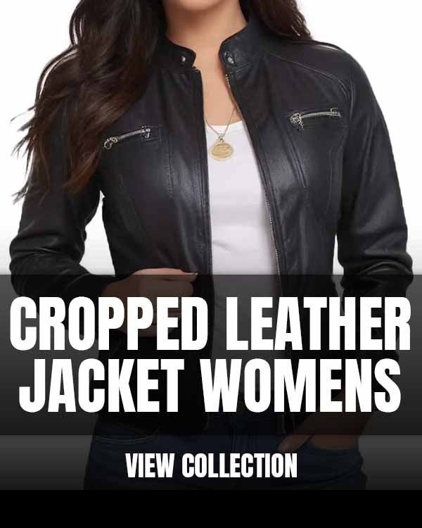 Cropped Leather Jacket Womens