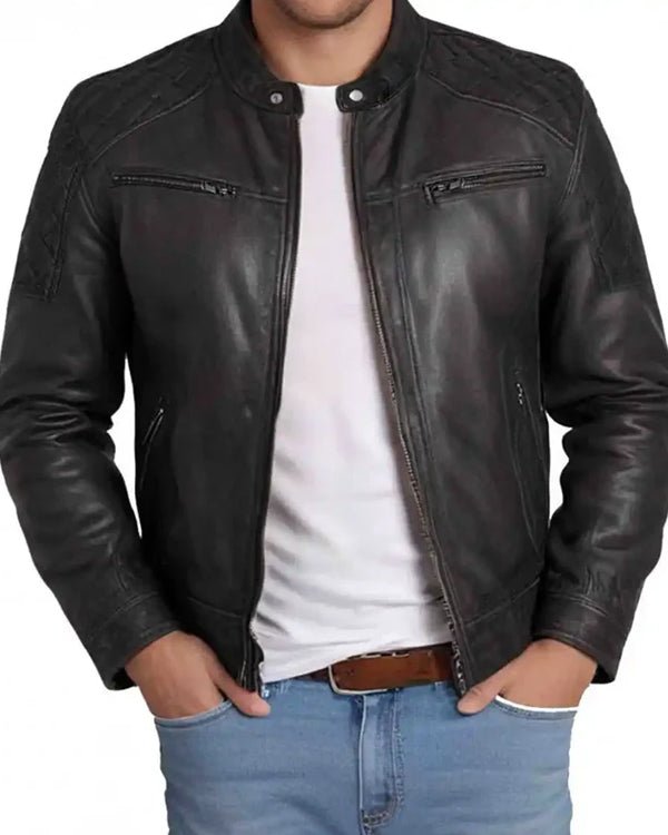 Black Leather Moto Jacket - MovieStarJacket