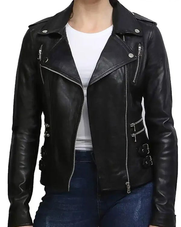 Cropped Leather Jacket Womens - MovieStarJacket