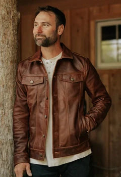 Leather Jacket Brown Colour