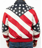 Mens American Flag Leather Jacket