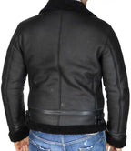 Mens Sheepskin Flight Bomber B6 Flying Jacket