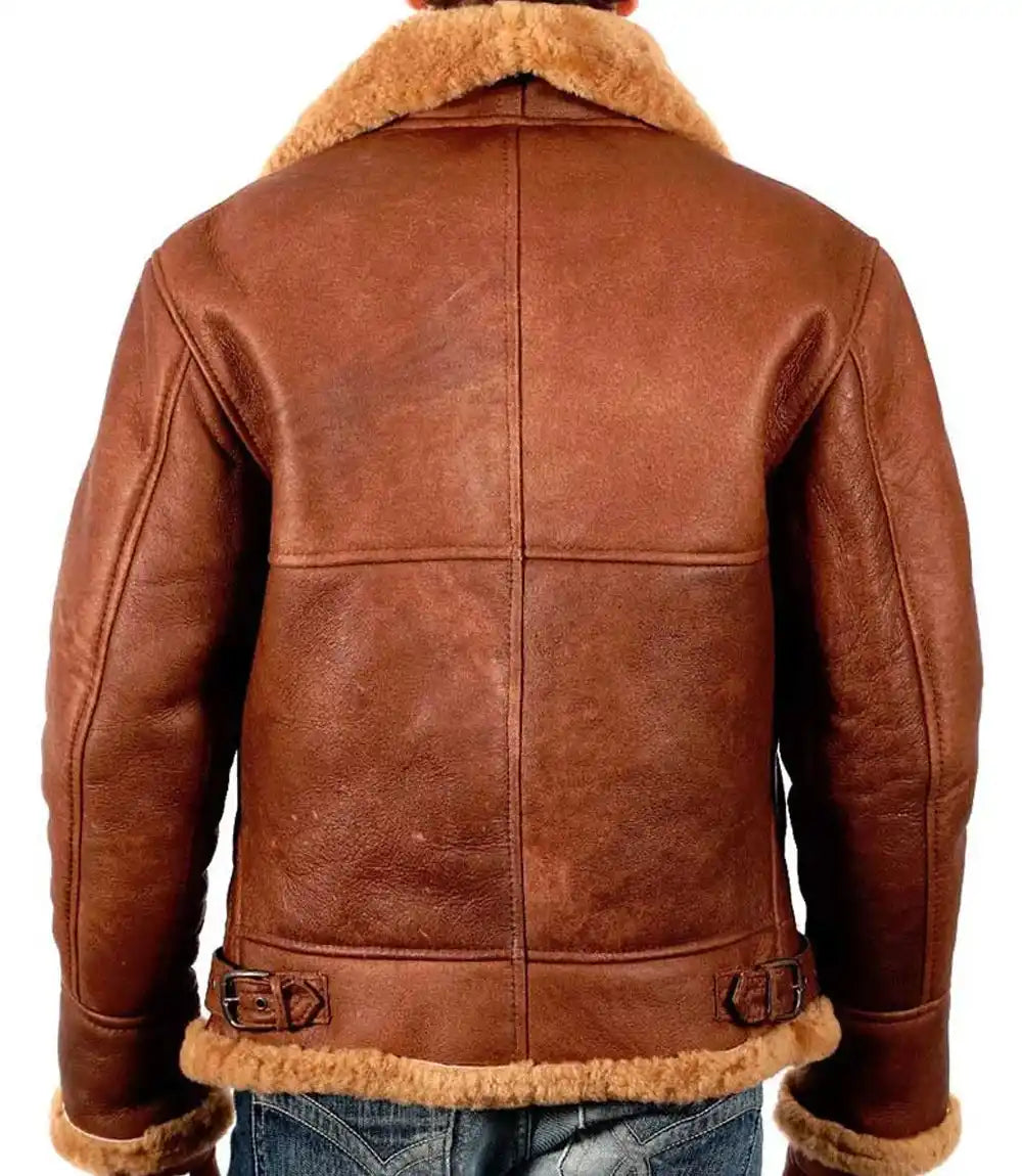 Mens Sheepskin B3 Aviator Bomber Leather Jacket