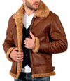 Mens Sheepskin B3 Aviator Bomber Leather Jacket