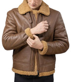 Men Leather Shearling Jacket

