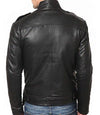 Mens Black Lambskin Mobster Leather Jacket