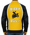 Yellow & Black Kid Street Racer Leather Jacket