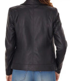 Cropped Black Leather Jacket