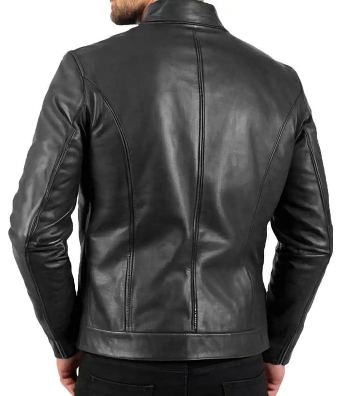 Black Leather Moto Jacket