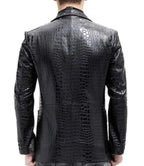 Texture Alligator Leather Coat

