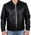 Black Leather Trucker Jacket
