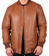 Tan Leather Bomber Jacket Mens

