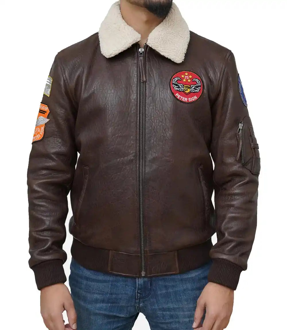 Leather Flying Jacket Mens