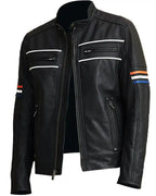 Retro Leather Motorcycle Jacket

