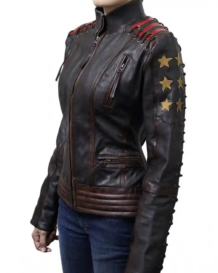 Distressed Brown Leather Jacket

