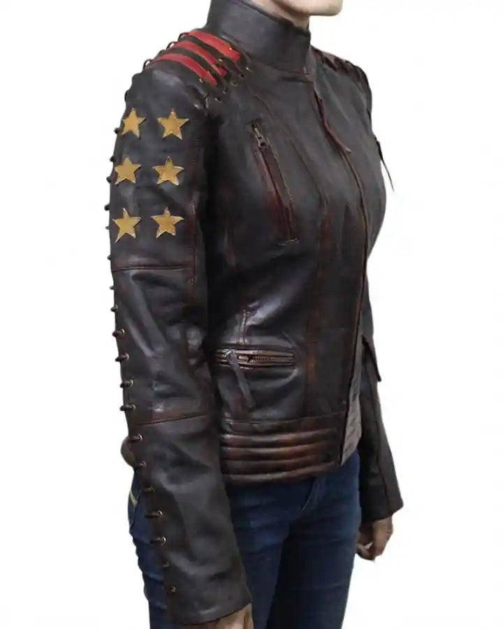 Distressed Leather Jacket 

