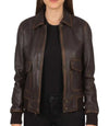 Distressed Leather Jacket Brown