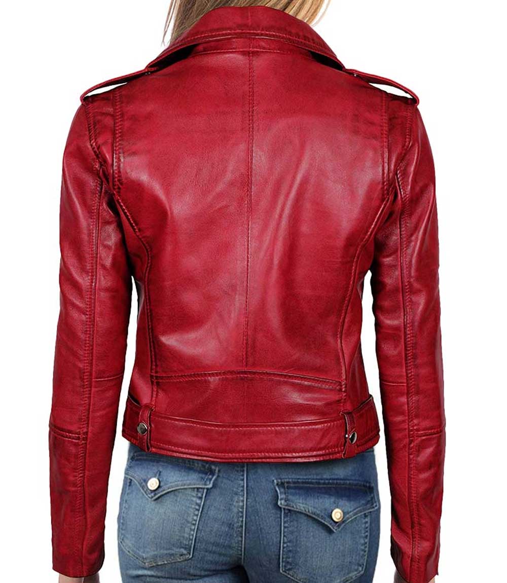 Dark Red Leather Jacket

