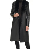Women Black Leather Coat