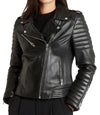 Slim Fit Leather Jacket Moto 