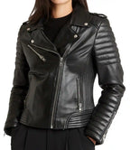 Slim Fit Leather Jacket Moto 