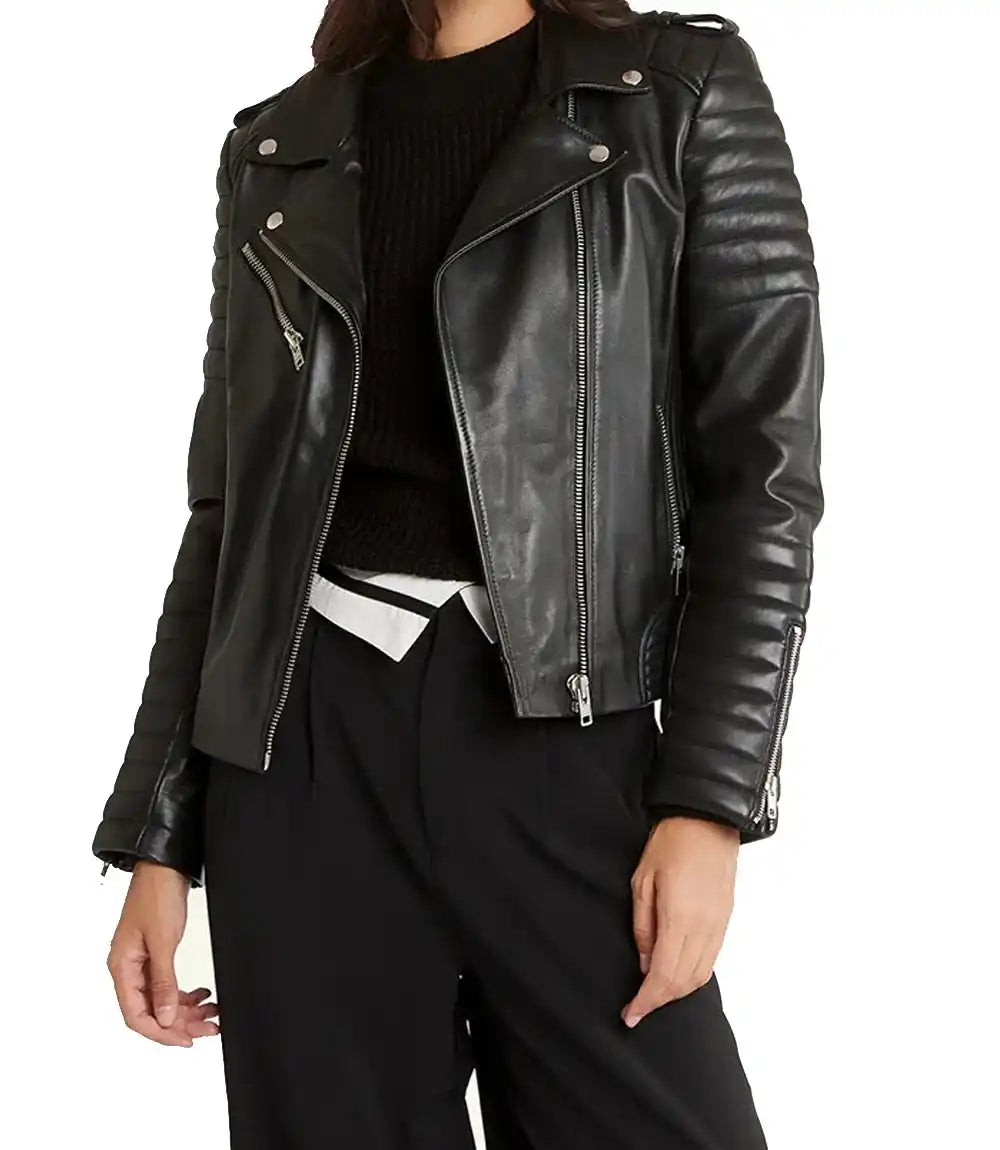 Moto Leather Jacket Womens