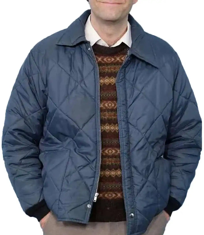 Mens Quilted Jacket | Blue Bomber Jacket

