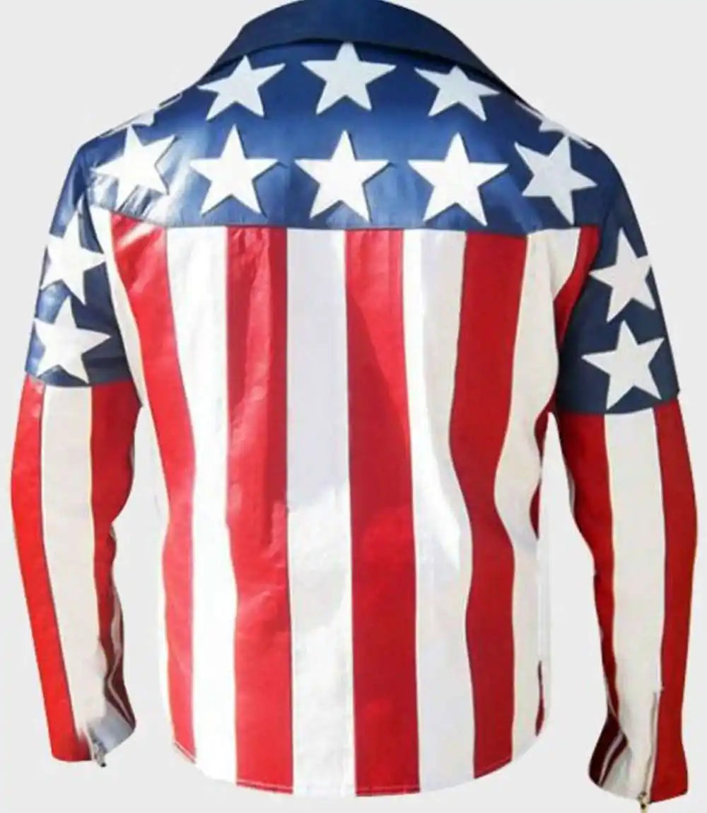 US Flag Leather Jacket
