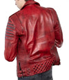 Mens Dark Red Vintage Biker Leather Jacket