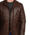 Mens Diamond Quilted Leather Coat
