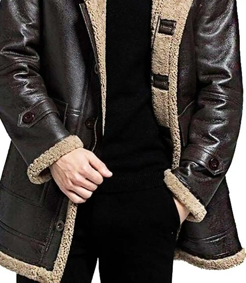 Mens RAF B3 Bomber Shearling Sheepskin Coat Jacket