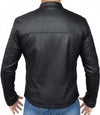 Mens Modern Wrinkled Lambskin Black Leather Jacket