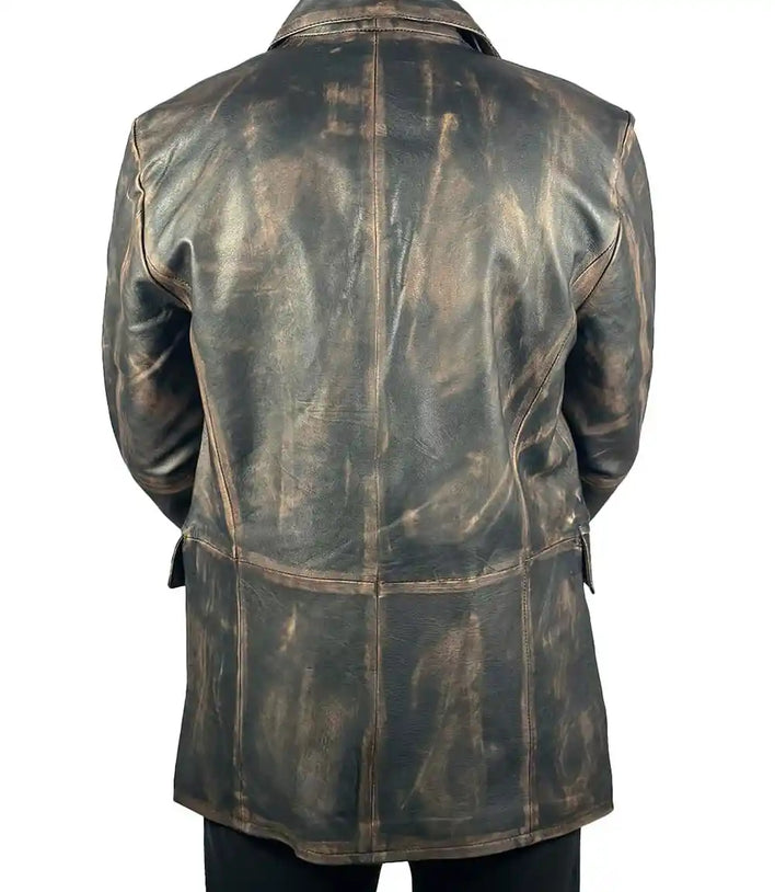 Brown Leather Blazer Mens