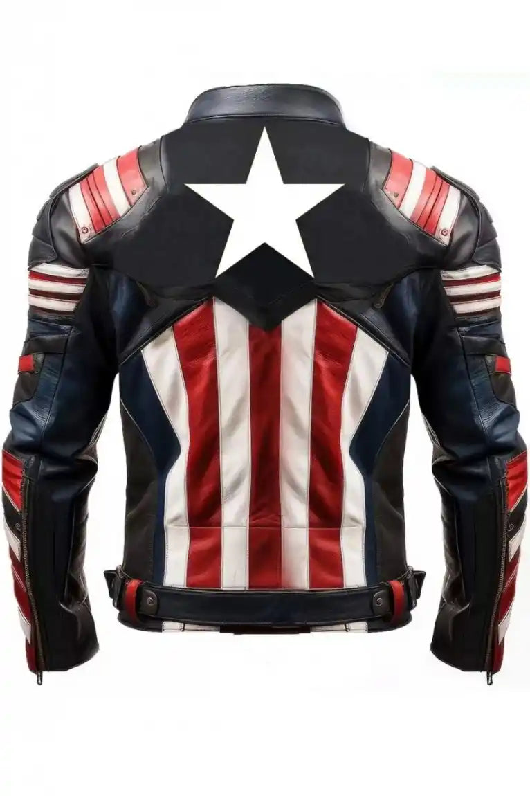 American Flag Jacket Leather Biker