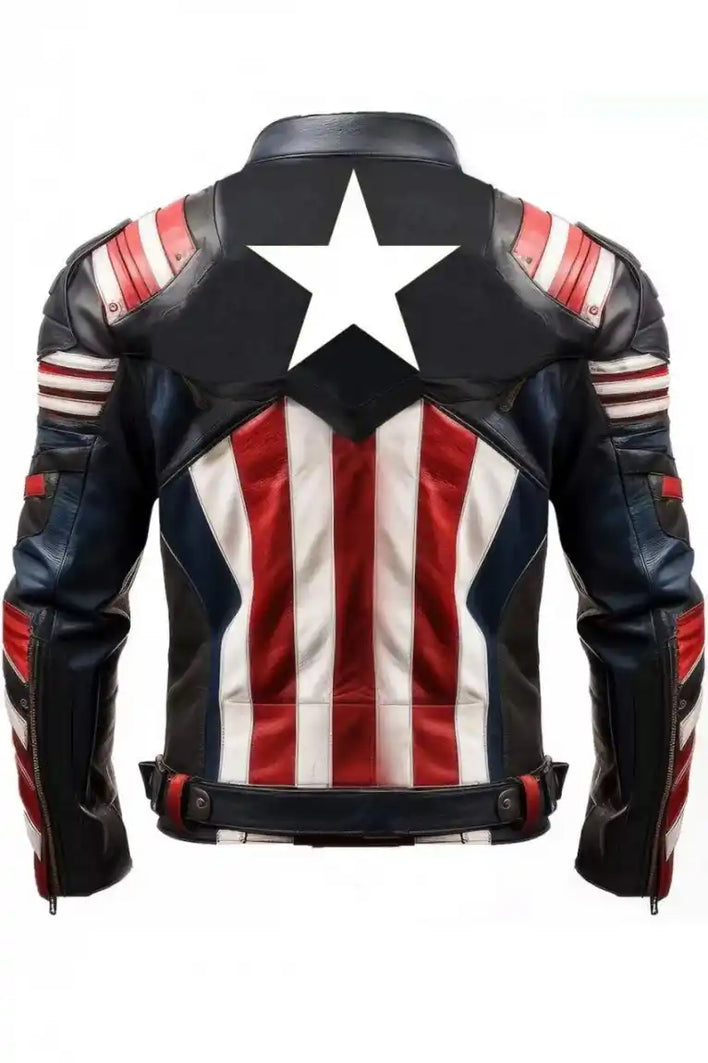 American Flag Jacket Leather Biker