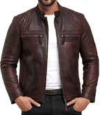 Cafe Racer Leather Jacket

