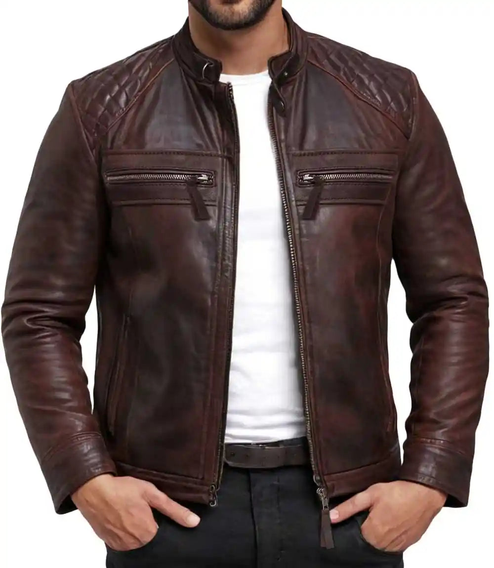 Cafe Racer Leather Jacket


