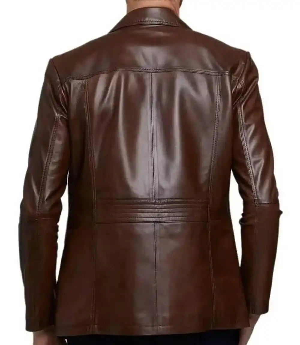 Mens Lambskin Coat Brown
