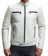 White Leather Moto Jacket
