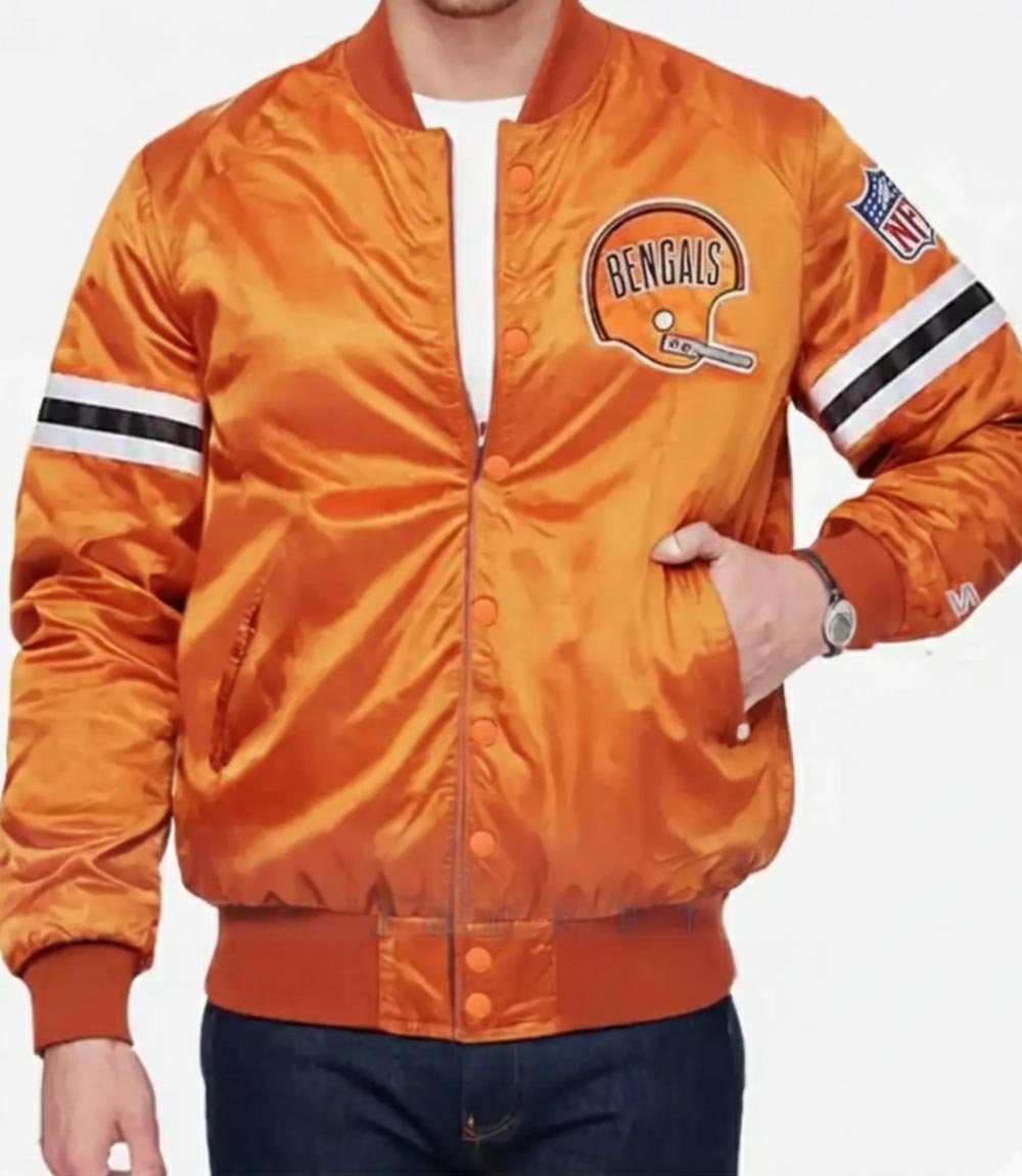 Orange Satin Bengals Starter Jacket