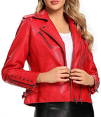 Ladies Leather Motorcycle Jacket