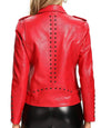 Red Leather Biker Jacket