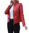 Women Red Slim Fit Petite Jacket