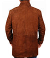 Brown leather coat on a white background