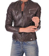Slim Fit Leather Jacket Women