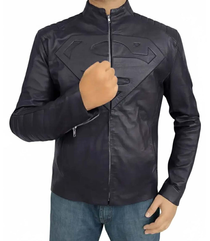 Smallville Black Superman Leather Jacket