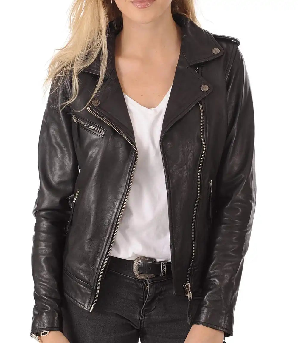 Vintage Motorcycle Jacket Womens